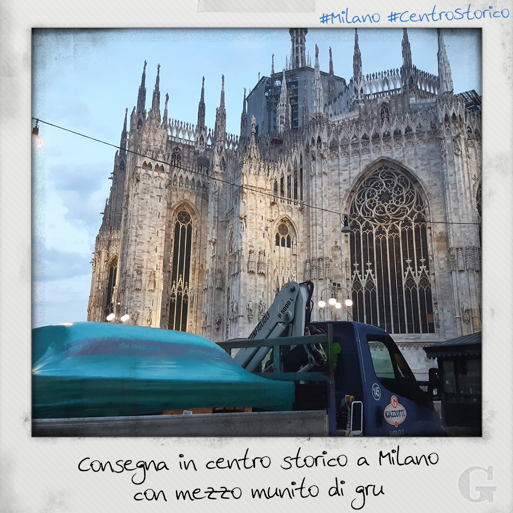 Camion grue à Milan
